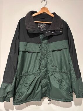 Vintage Pacific Trail Jacket XL Green Black Fleece Lined Outdoor Coat